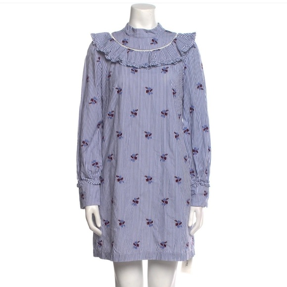 Pearl by Lela Rose Dresses & Skirts - Pearl by Lela Rose-NWT Flutter Sleeve Floral Stripe Longsleeve Tunic Mini Dress